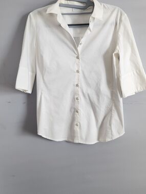 New York & Company White Button-Down Shirt
